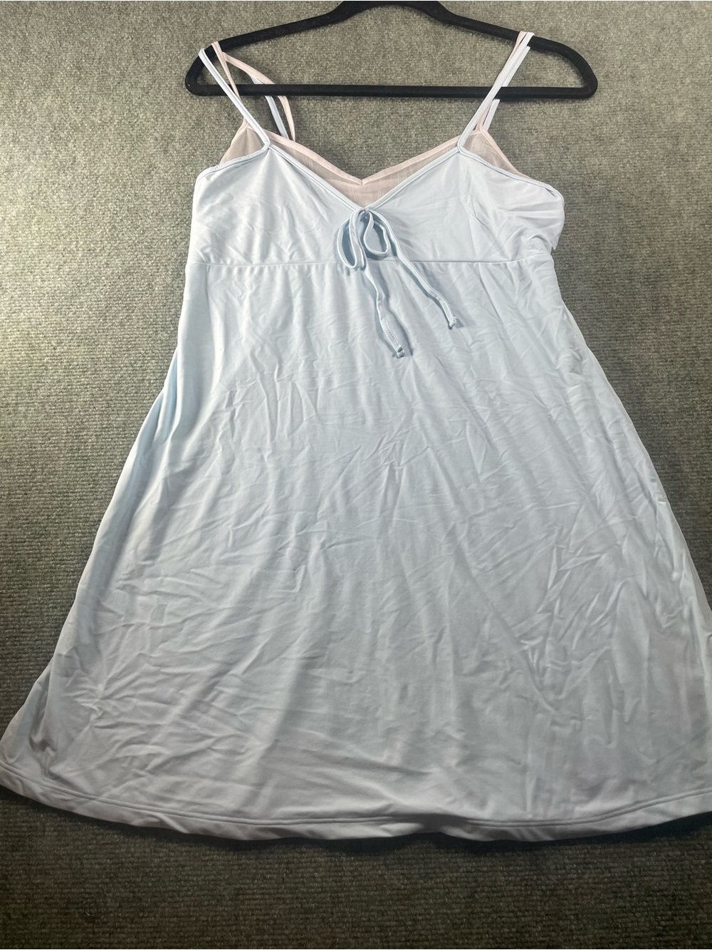 wild fable Light Blue Mini Slip Dress with white sheer Trim‎